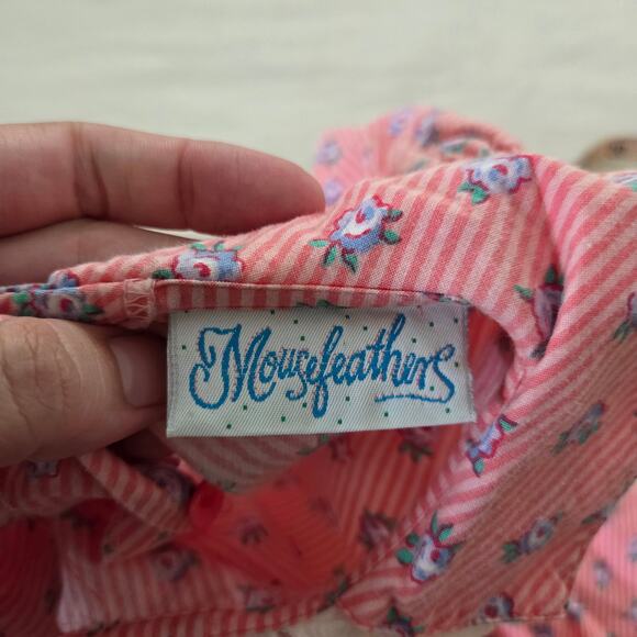 Vintage Floral Pink Striped Full Circle Dress kids 6 - Picture 5 of 6